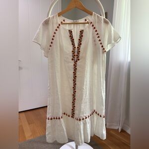 Madewell White Flutter Sleeve Mini Dress